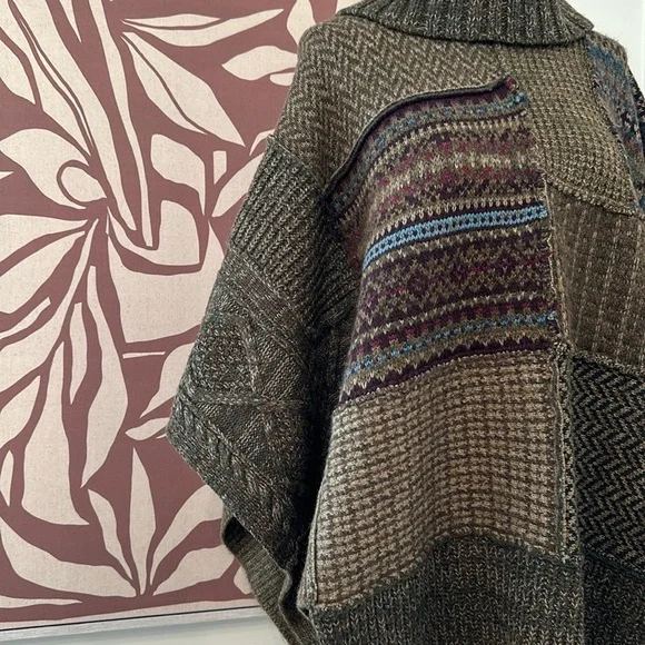 Polo Ralph Lauren Patchwork Wool-Blend Poncho